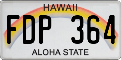 HI license plate FDP364