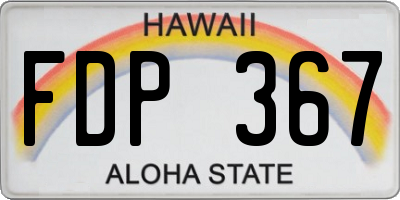 HI license plate FDP367