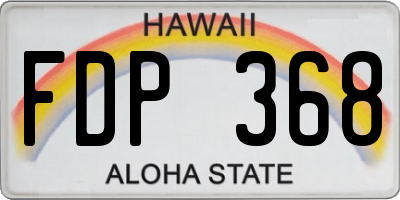 HI license plate FDP368