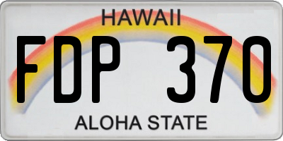 HI license plate FDP370