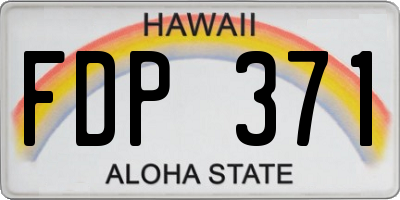 HI license plate FDP371