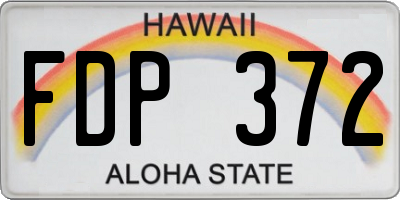 HI license plate FDP372