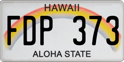 HI license plate FDP373
