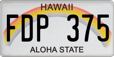 HI license plate FDP375