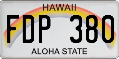 HI license plate FDP380