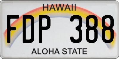 HI license plate FDP388