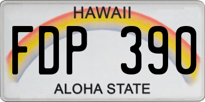 HI license plate FDP390