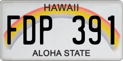 HI license plate FDP391