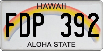 HI license plate FDP392