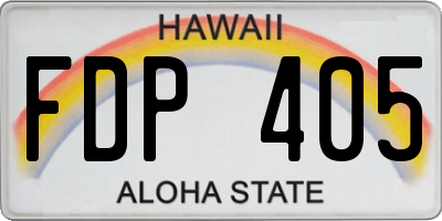 HI license plate FDP405