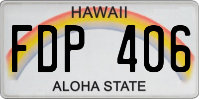 HI license plate FDP406
