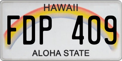 HI license plate FDP409