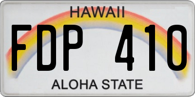 HI license plate FDP410