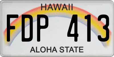 HI license plate FDP413