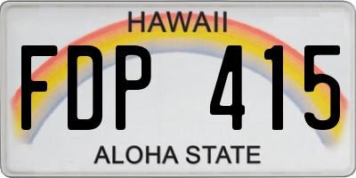 HI license plate FDP415