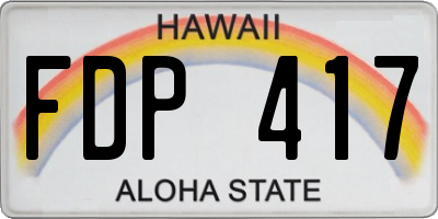 HI license plate FDP417