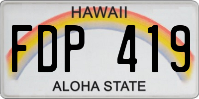 HI license plate FDP419