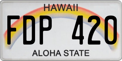 HI license plate FDP420