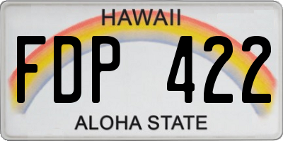 HI license plate FDP422