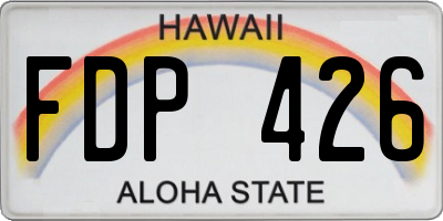HI license plate FDP426