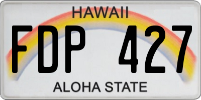 HI license plate FDP427