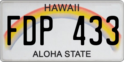 HI license plate FDP433