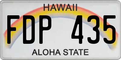 HI license plate FDP435