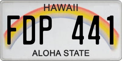 HI license plate FDP441