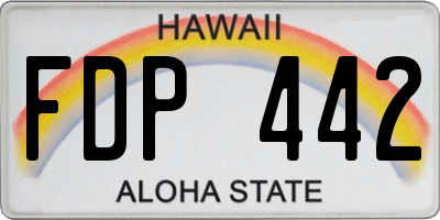 HI license plate FDP442