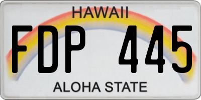 HI license plate FDP445