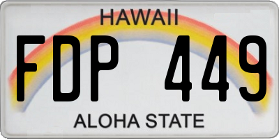 HI license plate FDP449