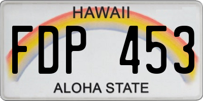 HI license plate FDP453