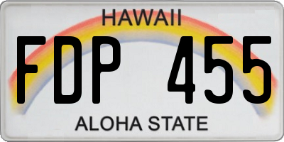 HI license plate FDP455