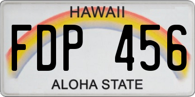 HI license plate FDP456