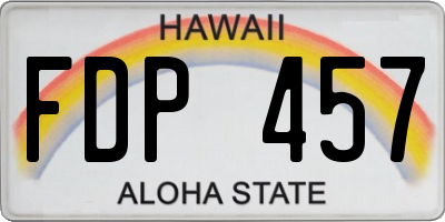 HI license plate FDP457