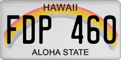 HI license plate FDP460