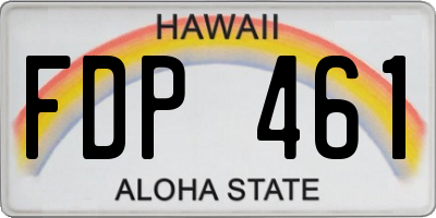 HI license plate FDP461