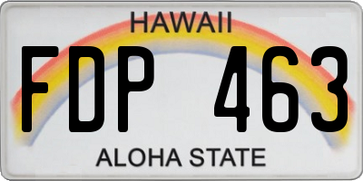 HI license plate FDP463
