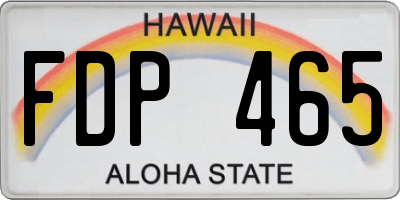 HI license plate FDP465