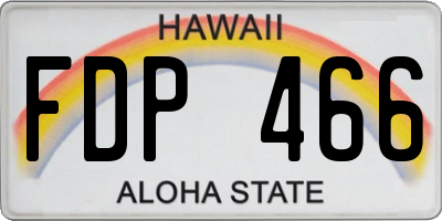 HI license plate FDP466