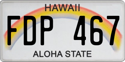 HI license plate FDP467