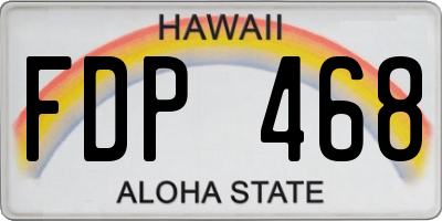 HI license plate FDP468