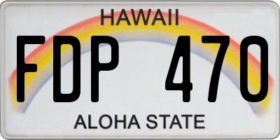 HI license plate FDP470