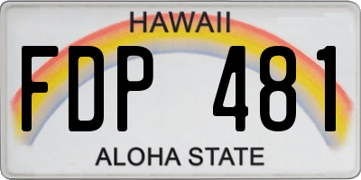 HI license plate FDP481