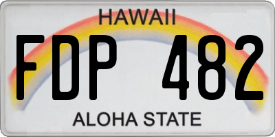 HI license plate FDP482