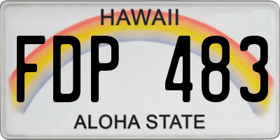 HI license plate FDP483