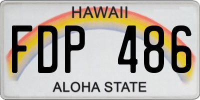 HI license plate FDP486