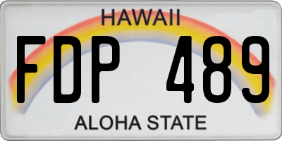 HI license plate FDP489