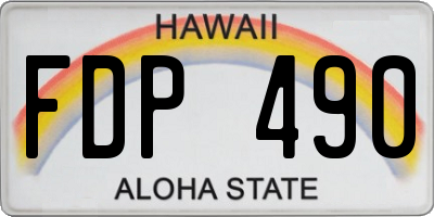 HI license plate FDP490