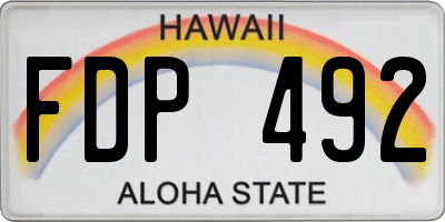 HI license plate FDP492